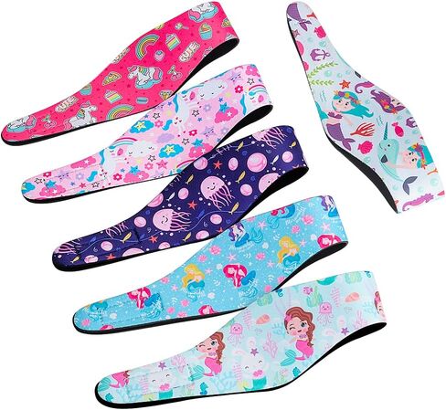 6 قطع من عصابات رأس السباحة للأطفال، أربطة حماية الأذن للسباحة قابلة للتعديل، عصابات رأس سباحة لطيفة كرتونية مقاومة للماء للفتيات السباحات من عمر 1-3 سنوات، محيط الرأس 16.5-19.3 بوصة in Kuwait