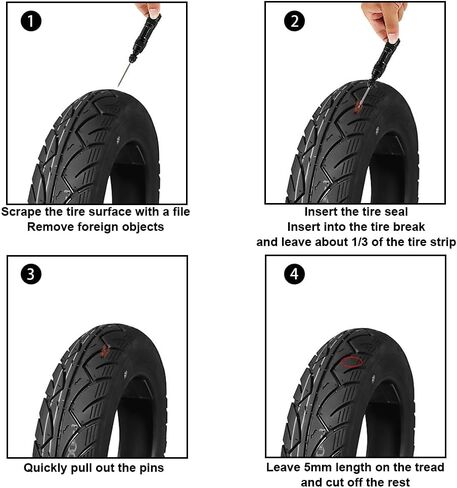 Bicycle Tubeless Tire Repair Kit Bike Tire Plug Tool Aluminium Alloy Portable Bike Repair Puncture Kit for Fix a Puncture or Flat Fast Tackle Set with 5 Rubber Strips and 3 Tire Repair Drills in Saudi Arabia