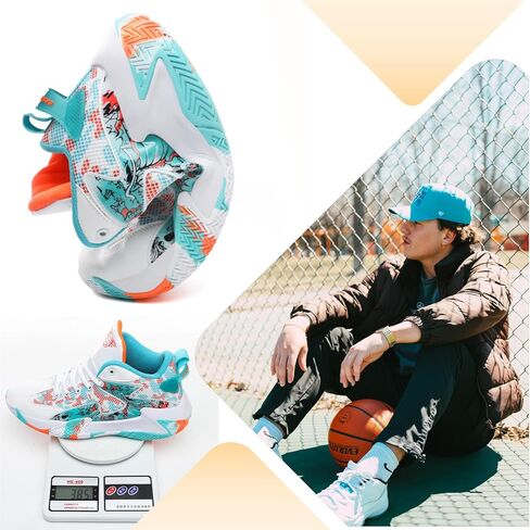 Qiucdzi Mens Basketball Shoes Non-Slip Breathable Outdoor Sneakers Fashion Graffiti Sports Training Shoes for Running Walking in Saudi Arabia