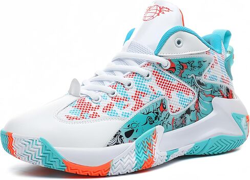 Qiucdzi Mens Basketball Shoes Non-Slip Breathable Outdoor Sneakers Fashion Graffiti Sports Training Shoes for Running Walking in Saudi Arabia