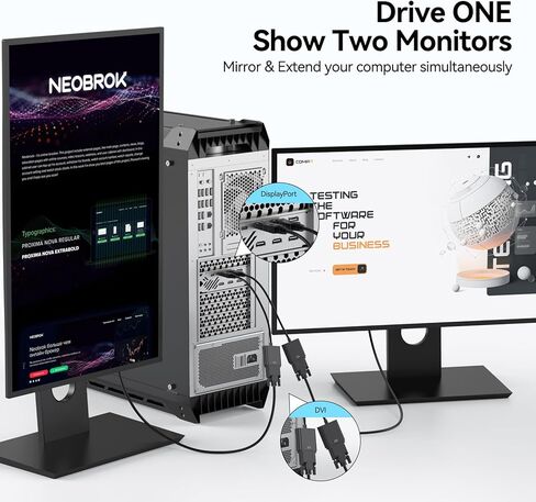 محول DisplayPort إلى DVI، محول DisplayPort إلى DVI-D ذكر إلى أنثى متوافق مع Lenovo، Dell، HP مع الكمبيوتر، سطح المكتب، الكمبيوتر المحمول، الكمبيوتر الشخصي، الشاشة، جهاز العرض in Kuwait