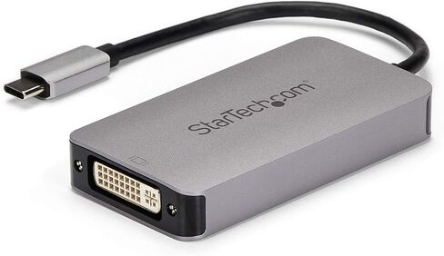 محول StarTech.com USB C إلى DVI - أسود - 1920x1200 - محول فيديو USB من النوع C لشاشة / شاشة / جهاز عرض DVI D - الإصدار المطور هو CDP2DVIEC (CDP2DVI) in Saudi Arabia