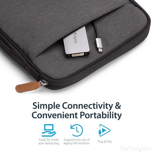 محول StarTech.com USB C إلى DVI - أسود - 1920x1200 - محول فيديو USB من النوع C لشاشة / شاشة / جهاز عرض DVI D - الإصدار المطور هو CDP2DVIEC (CDP2DVI) in Saudi Arabia