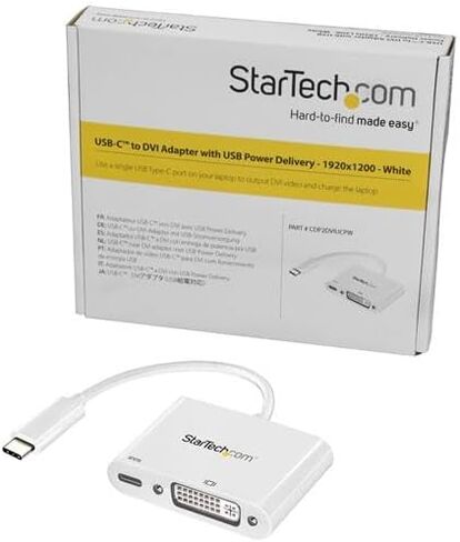 محول StarTech.com USB C إلى DVI - أسود - 1920x1200 - محول فيديو USB من النوع C لشاشة / شاشة / جهاز عرض DVI D - الإصدار المطور هو CDP2DVIEC (CDP2DVI) in Saudi Arabia
