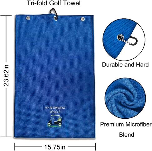 منشفة جولف مضحكة من My Retirement Vehicle، مناشف جولف مطرزة لحقائب الجولف مع مشبك، هدايا جولف للرجال، هدايا عيد ميلاد لمحبي الجولف، نكتة الجولف، هدية تقاعد للرجال والنساء in Kuwait