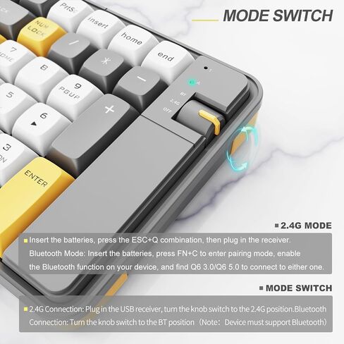 مجموعة لوحة مفاتيح وماوس كمبيوتر لاسلكية، وضع مزدوج 2.4 جيجا بايت USB لاسلكي وبلوتوث 5.0 لوحة مفاتيح وماوس لاسلكية، ماوس لوحة مفاتيح لاسلكي لطيف مع مفتاح طاقة للكمبيوتر المحمول والكمبيوتر اللوحي in Saudi Arabia