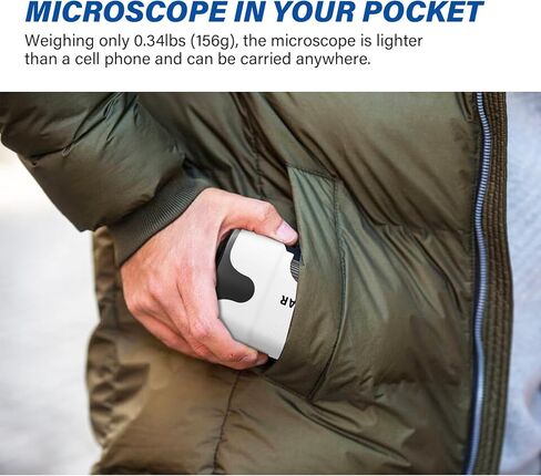 مجهر رقمي محمول من LAKWAR للأطفال والكبار، مجهر محمول بجيب 200 ~ 1000X مع مجموعة شرائح، التقاط الصور والفيديو مع شاشة HD 2 بوصة وبطاقة SD صغيرة 32 جيجا in Kuwait