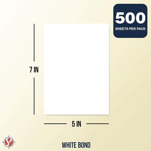حجم نصف حرف - ورق نسخ 8.5 × 5.5 بوصة، أوراق مذكرة بيضاء، ورق 20 رطل، 500 ورقة في كل حزمة (8.5 × 5.5) in Saudi Arabia