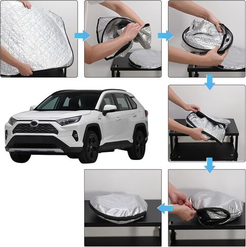 D-Lumina RAV-4 Windshield Sunshade Compatible with 2019 2020 2021 2022 2023 2024 Toyota RAV4 - Foldable Front Window Sun Shade Shield Protector in Saudi Arabia