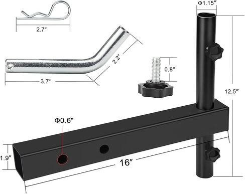 Hitch Mount Flagpole Holder, Denforste Flagpole Hitch Flag Pole with Anti-Wobble Screws, Flag Hitch Mount Universal for 2 inches Receiver, for Jeep, SUV, RV, Pickup, Truck, Camper, Trailer in Kuwait