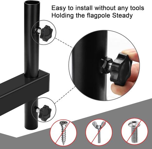 Hitch Mount Flagpole Holder, Denforste Flagpole Hitch Flag Pole with Anti-Wobble Screws, Flag Hitch Mount Universal for 2 inches Receiver, for Jeep, SUV, RV, Pickup, Truck, Camper, Trailer in Kuwait