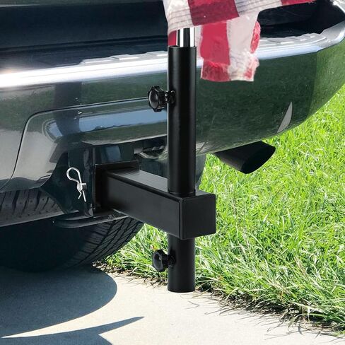 Hitch Mount Flagpole Holder, Denforste Flagpole Hitch Flag Pole with Anti-Wobble Screws, Flag Hitch Mount Universal for 2 inches Receiver, for Jeep, SUV, RV, Pickup, Truck, Camper, Trailer in Kuwait