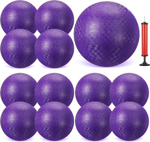 Sumind 12 جهاز كمبيوتر شخصى 10 بوصة ملعب الكرة نفخ Kickballs نطاط دودج بول للأطفال والكبار، كرة اليد مع مضخة الهواء و 2 أكياس الرباط شبكة لألعاب الكرة، صالة الألعاب الرياضية، في الهواء الطلق، المدرسة in Kuwait