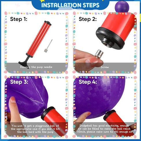 Sumind 12 جهاز كمبيوتر شخصى 10 بوصة ملعب الكرة نفخ Kickballs نطاط دودج بول للأطفال والكبار، كرة اليد مع مضخة الهواء و 2 أكياس الرباط شبكة لألعاب الكرة، صالة الألعاب الرياضية، في الهواء الطلق، المدرسة in Kuwait