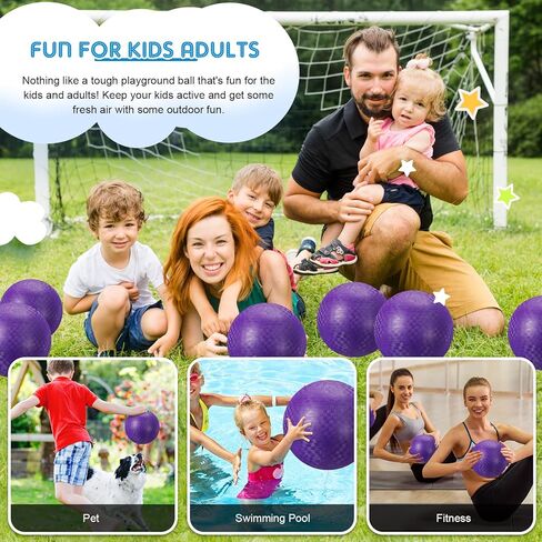 Sumind 12 جهاز كمبيوتر شخصى 10 بوصة ملعب الكرة نفخ Kickballs نطاط دودج بول للأطفال والكبار، كرة اليد مع مضخة الهواء و 2 أكياس الرباط شبكة لألعاب الكرة، صالة الألعاب الرياضية، في الهواء الطلق، المدرسة in Kuwait