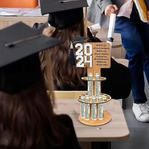 حامل نقود هدية التخرج لعام 2024، حامل نقود فريد من نوعه لبطاقات المعايدة النقدية، أفكار هدايا نقدية للتخرج، حامل نقود مزدوج الطبقة مع 25 فتحة منظم نقود لمستلزمات حفلات التخرج النقدية in Saudi Arabia