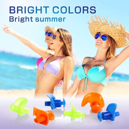 Hearprotek Swimming Ear Plugs, 2 Pairs Waterproof Reusable Silicone Ear Plugs for Swimmers Showering Bathing Surfing and Other Water Sports Adults Size in Kuwait