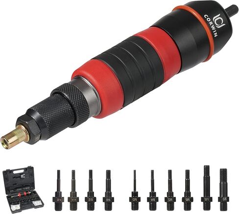 CLM310B برشام الجوز بندقية الحفر محول مرفق متري M4 M5 M6 M8 M10 SAE 8-32 10-24 10-32 1/4-20 صندوق تخزين متعرج التعبئة مع 50 برشام المكسرات in Kuwait