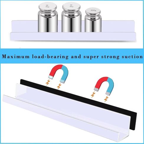 Magnetic Book Shelf, 2 Pack Magnetic Shelves for Whiteboard Classroom, Reusable Magnetic Acrylic Floating Shelves with a Magnetic Pen Container for Classroom Refrigerator in Saudi Arabia