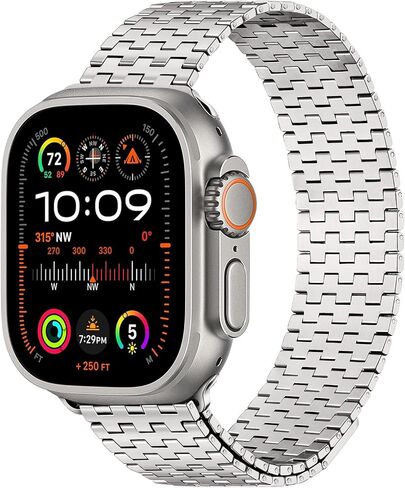 حزام مغناطيسي TRUMiRR لساعة Apple Ultra 2 / Ultra 49 مم، حزام ساعة من الفولاذ المقاوم للصدأ للرجال والنساء حزام حلقة معدني لساعة iWatch Apple Watch SE (الجيل الثاني) السلسلة 9 8 7 6 5 4 3 2 1 45 مم 44 مم 42 مم in Saudi Arabia