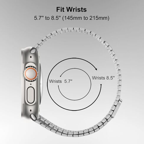 حزام مغناطيسي TRUMiRR لساعة Apple Ultra 2 / Ultra 49 مم، حزام ساعة من الفولاذ المقاوم للصدأ للرجال والنساء حزام حلقة معدني لساعة iWatch Apple Watch SE (الجيل الثاني) السلسلة 9 8 7 6 5 4 3 2 1 45 مم 44 مم 42 مم in Saudi Arabia