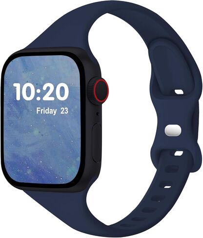 حزام نحيف متوافق مع أساور ساعة Apple 38 مم 40 مم 41 مم 42 مم 44 مم 45 مم 49 مم للنساء والرجال، أساور معصم رياضية من السيليكون الضيق الناعم لسلسلة iWatch 9 8 7 6 5 4 3 2 1 SE in Kuwait