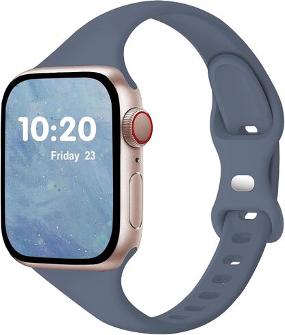 حزام نحيف متوافق مع أساور ساعة Apple 38 مم 40 مم 41 مم 42 مم 44 مم 45 مم 49 مم للنساء والرجال، أساور معصم رياضية من السيليكون الضيق الناعم لسلسلة iWatch 9 8 7 6 5 4 3 2 1 SE in Kuwait