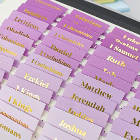 VANRA Bible Tabs for Women Bible Journaling Supplies Large Print, 96 Tabs in Total, for Old and New Testament Studying with Blank Laminated Bible Tabs in Kuwait