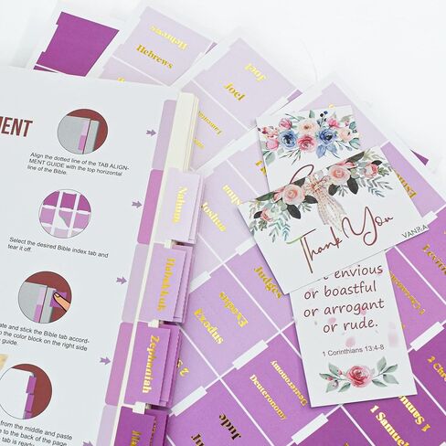 VANRA Bible Tabs for Women Bible Journaling Supplies Large Print, 96 Tabs in Total, for Old and New Testament Studying with Blank Laminated Bible Tabs in Kuwait