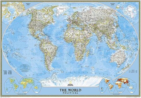 National Geographic World Wall Map - Classic - Laminated (Enlarged: 69.25 x 48 in) (National Geographic Reference Map) in Saudi Arabia