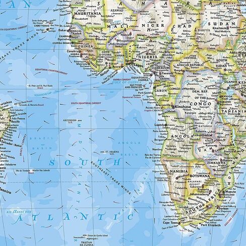 National Geographic World Wall Map - Classic - Laminated (Enlarged: 69.25 x 48 in) (National Geographic Reference Map) in Saudi Arabia