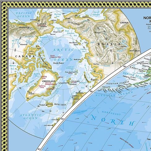 National Geographic World Wall Map - Classic - Laminated (Enlarged: 69.25 x 48 in) (National Geographic Reference Map) in Saudi Arabia