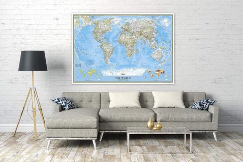 National Geographic World Wall Map - Classic - Laminated (Enlarged: 69.25 x 48 in) (National Geographic Reference Map) in Saudi Arabia