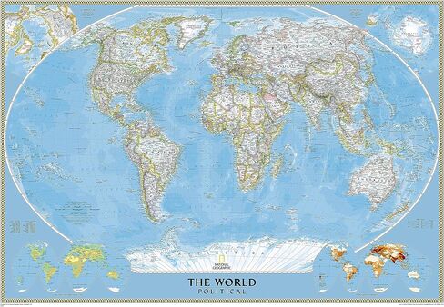 National Geographic World Wall Map - Classic (Mural: 110 x 76.5 in) (National Geographic Reference Map) in Saudi Arabia