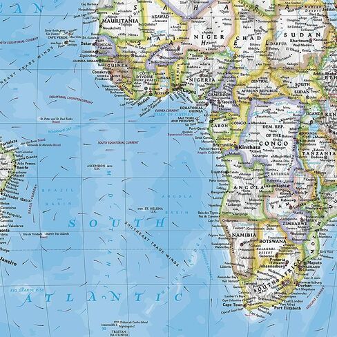 National Geographic World Wall Map - Classic (Mural: 110 x 76.5 in) (National Geographic Reference Map) in Saudi Arabia