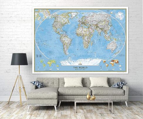 National Geographic World Wall Map - Classic (Mural: 110 x 76.5 in) (National Geographic Reference Map) in Saudi Arabia