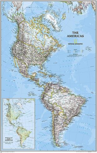 National Geographic: The Americas Classic Wall Map - Laminated (23.75 x 36.5 inches) (National Geographic Reference Map) in Saudi Arabia