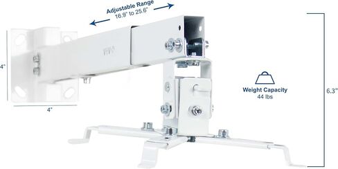 حامل جهاز عرض السقف القابل للتعديل من VIVO Universal، عرض قابل للتمديد، أبيض، MOUNT-VP06W in Kuwait