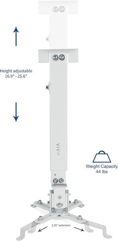حامل جهاز عرض السقف القابل للتعديل من VIVO Universal، عرض قابل للتمديد، أبيض، MOUNT-VP06W in Kuwait