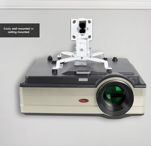 حامل جهاز عرض السقف القابل للتعديل من VIVO Universal، عرض قابل للتمديد، أبيض، MOUNT-VP06W in Kuwait