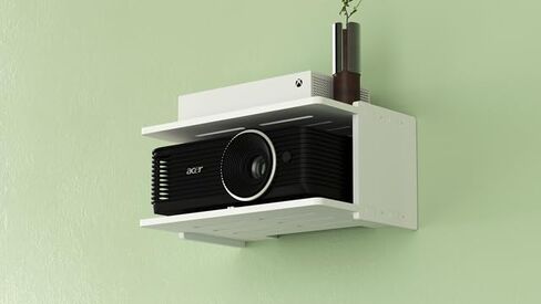 رف جهاز العرض للجدار، رف جهاز العرض على الحائط، رف جهاز العرض على الحائط العائم، رف جهاز العرض لملحقات الحائط، رف جهاز العرض على الحائط، حامل جهاز العرض على الحائط باللون الأبيض in Kuwait