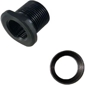 1/2x28 to 5/8x24 Thread Adapter with Crush Washer All Alloy Steel Black Oxide Finish (black-1p c s)