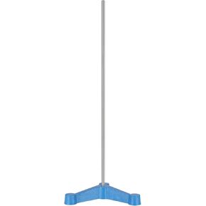 Triangular Tripod Retort Base with Long Rod, Durable Stainless Steel Laboratory Stand for Stable Experiment Setup, Ideal for Supporting Lab Equipment and Glassware, 5.3 inch