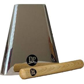 DP Music 6 Inch Cow Bell Noise Maker with Beater Chrome Finish - Cowbell for Sporting, Football Games, Events - Percussion Musical Instrument