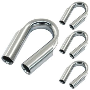 4Pcs 304 Stainless Steel Stainless Steel Wire Rope Thimbles 5/16" (8mm) Rope Protection Tube Thimble for Wire Rope Cable