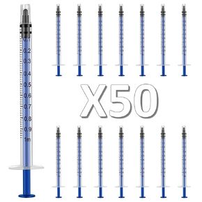 100Pack -1ml Luer lock Syringes with 23Ga(1inch) Needles, Individually Packaging Disposable Plastic Syringes and Needles for Scientific Labs, Industrial, Animal and Pet Supplies