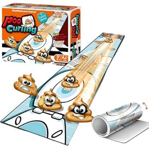 Poop Game,Poop Curling Game for Kids,Tabletop Mini Shuffleboard,Family Table Top Curling Stones Games