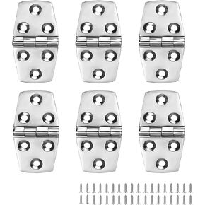 Boat Hatch Hinges, Marine Hinges Stainless Steel, 3 inch x 1.5 inch (76 x 38mm), No Noise, Heavy Duty 316 Stainless Steel with Screws (6 PCS)