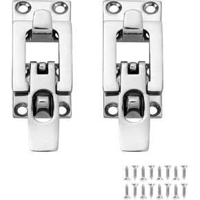 Marine Anti-Rattle Square Latches for Boat Door Hatch, Hold Down Clamp Latches, Lockable, Sturdy Construction, 316 Stainless Steel, with Screws