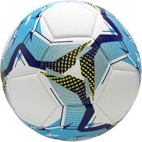 Blue and White Soccer Ball Size 5 with Smooth Surface Waterproof Wear Resistant for Lawn Indoor Outdoor Sports Training Ball or Competition Balls
